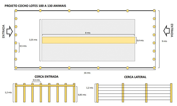 cocho para bezerros no creep feeding